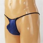 メンズ 2wayストレッチ黒パイピングハーフバック (ネイビー)(ランジェリー)