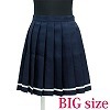 無地プリーツスカート単品 紺×白ライン BIG(コスチューム)